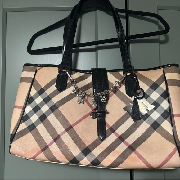 Burberry Handbags - Burberry Tan and Black Checkered Shoulder Bag